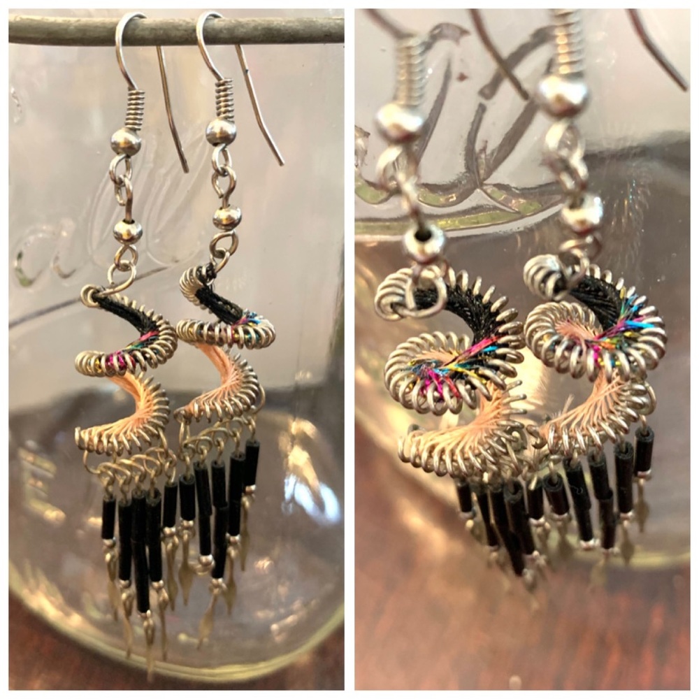 Spiral Wrapped Dangle Earrings